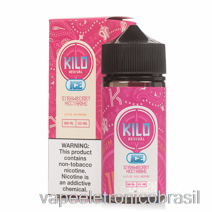 Vape Vaporesso Ice Nectarina De Morango - Kilo Revival - 100ml 3mg